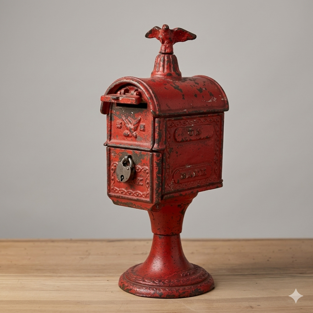 CAST IRON MAILBOX BANK