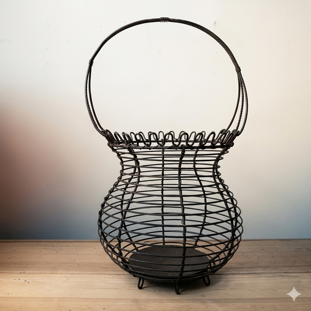 VINTAGE WIRE EGG BASKET